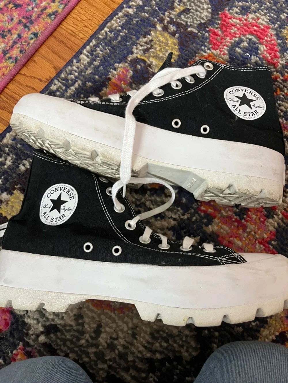 Converse Black and White Platform Shoes - Picture 6 of 8